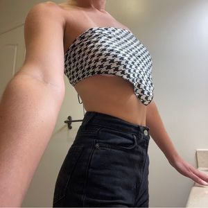 checkered scarf top